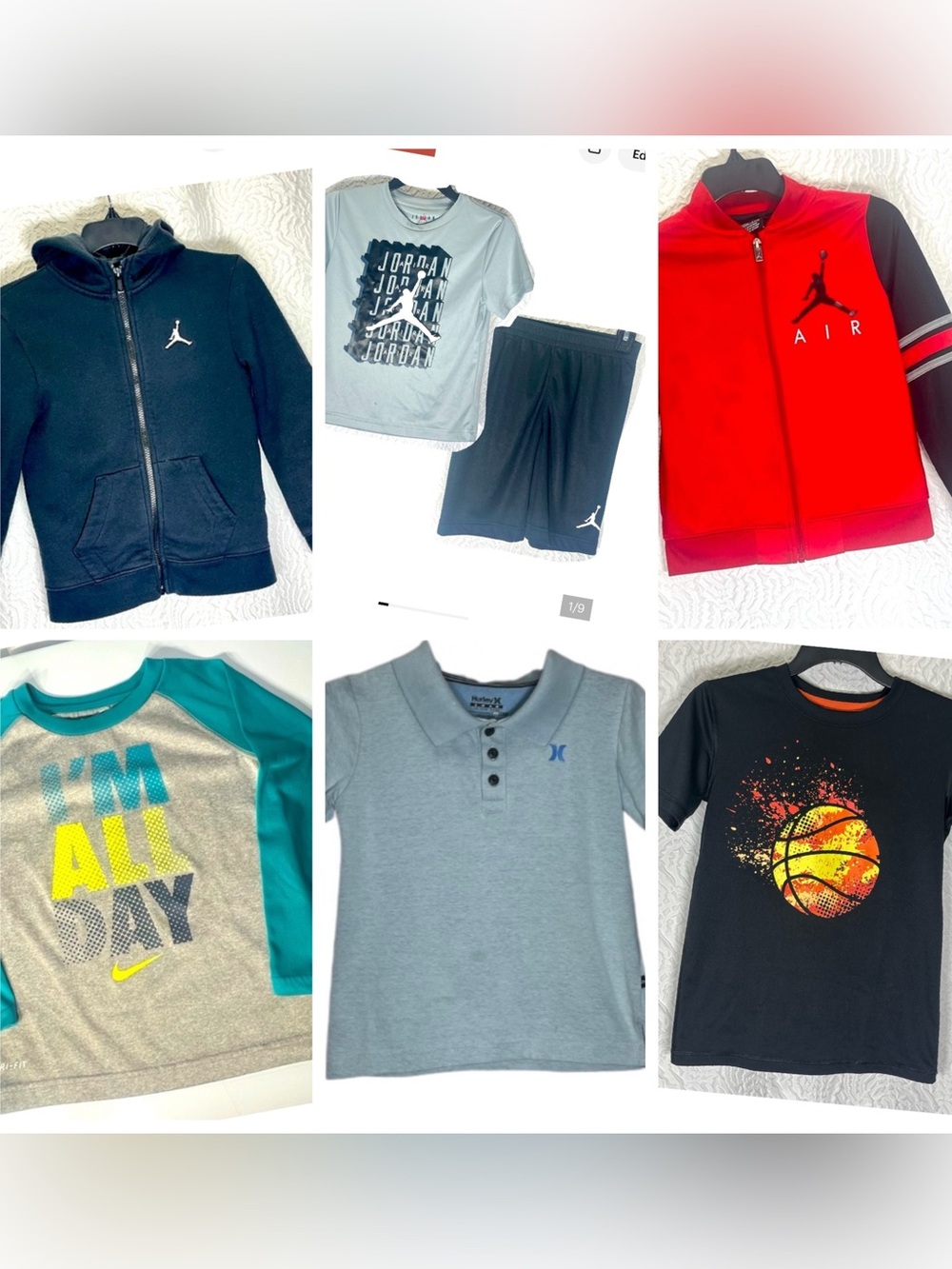 Boys' Size 6/7 Jordan & Nike Athletic Performance Bundle – 6-Piece Lot